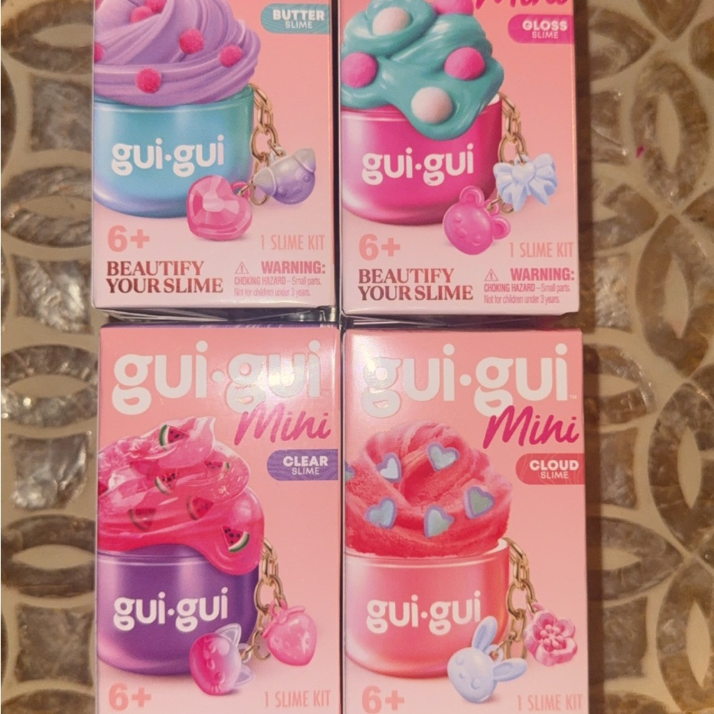 GUI-GUI MINI SLIMES - BUTTER, GLOSS, CLEAR, CLOUD - INCLUDES ALL 4 - BRAND NEW